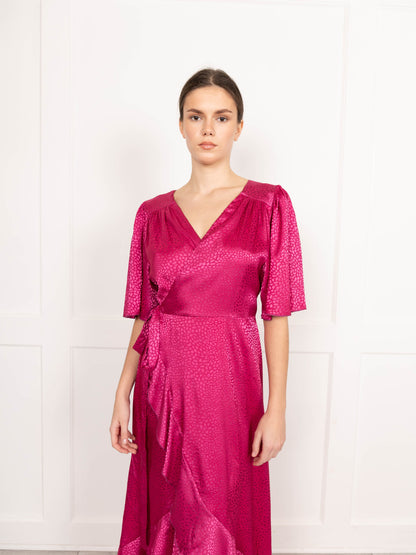 Flounce London Pink Wrap Dress