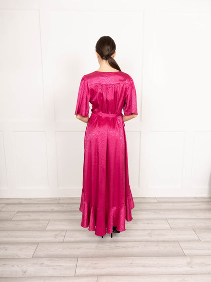 Flounce London Pink Wrap Dress