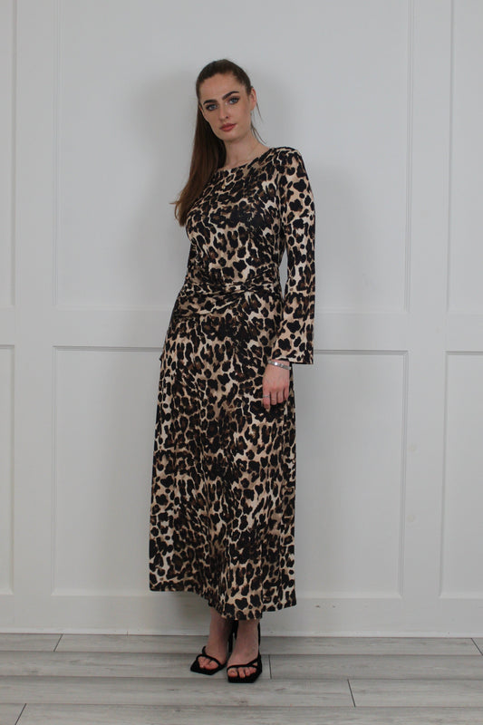 Leopard Jersey Maxi Dress